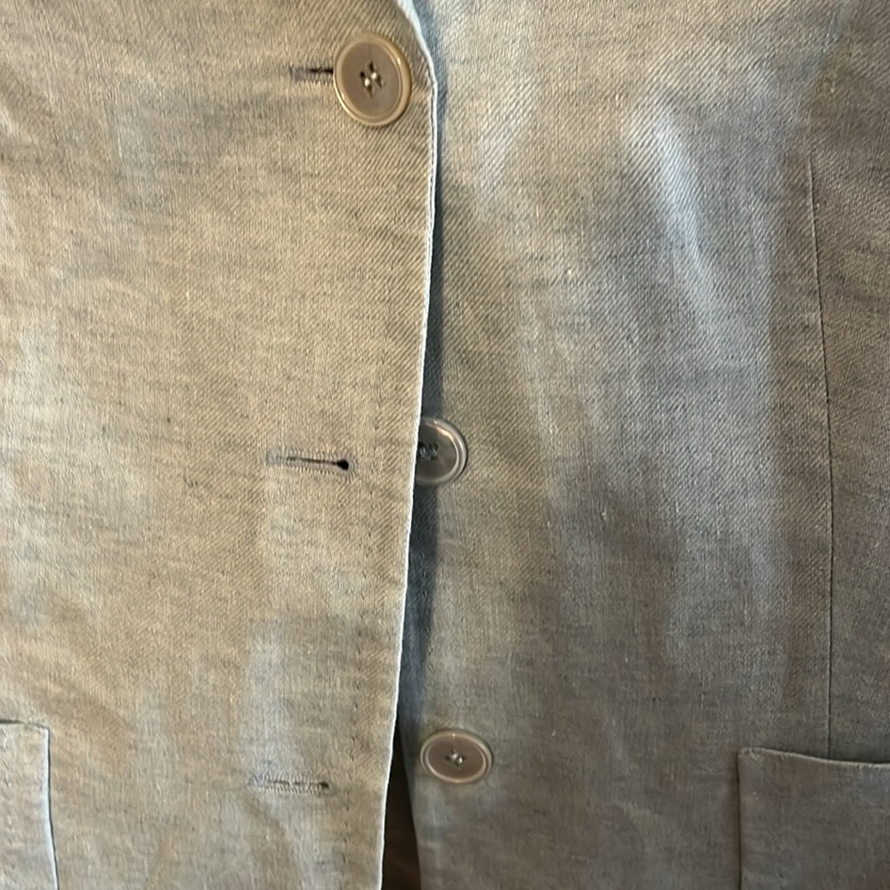 Facconable Linen 3 Button Jacket With Pockets Sz 8 - image 3